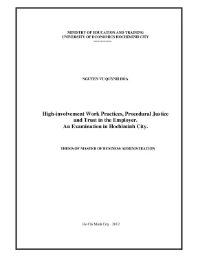Luận văn hight involvement work practices procedural justiceand trust in the employer an examination in hochiminh city