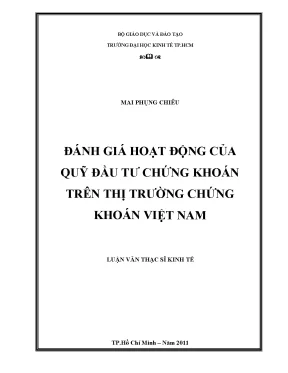 Luận văn đánh giá hoạt động của quỹ đầu tư chứng khoán trên thị trường chứng khoán việt nam