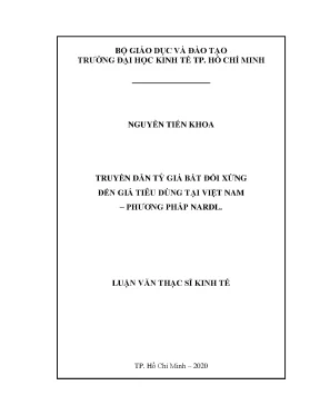 Luận văn truyền dẫn tỷ giá bất đối xứng đến giá tiêu dùng tại việt nam phương pháp nardl