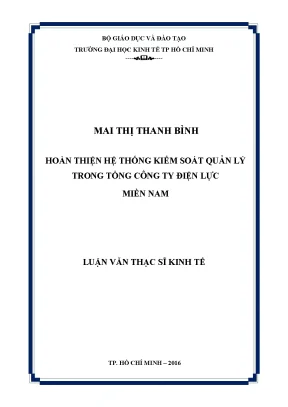 Luận văn hoàn thiện hệ thống kiểm soát quản lý trong tổng công ty điện lực miền nam