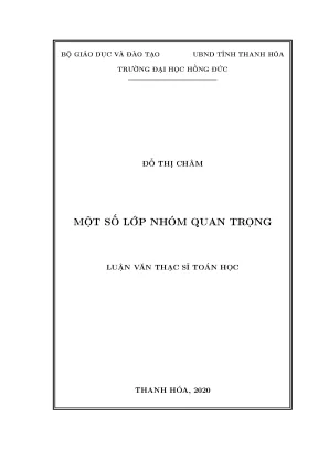 Luận văn một số lớp nhóm quan trọng