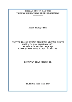 Luận văn các nhân tố ảnh hưởng đến hành vi công dân tổ chức của cán bộ công chức nghiên cứu tại kbnn bà rịa vũng tàu