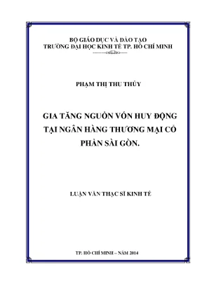 Luận văn gia tăng nguồn vốn huy động tại ngân hàng tmcp sài gòn