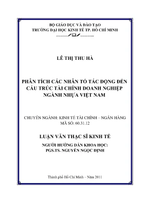 Luận văn phân tích các nhân tố tác động đến cấu trúc tài chính doanh nghiệp ngành nhựa việt nam