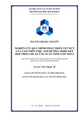 Luận văn thạc sĩ kỹ thuật xây dựng nghiên cứu quá trình phát triển vết nứt của tấm thép chịu ảnh hưởng mode kết hợp theo chuẩn ứng suất vòng lớn nhất