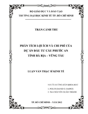 Luận văn phân tích lợi ích và chi phí của dự án đầu tư phước an tỉnh bà rịa vũng tàu