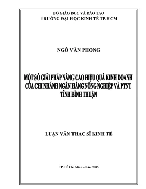 Luận văn một số giải pháp nâng cao hiệu quả kinh doanh của chi nhánh ngân hàng nông nghiệp và ptnt tỉnh bình thuận