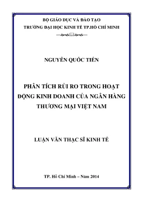 Luận văn phân tích rủi ro trong hoạt động kinh doanh của ngân hàng thương mại việt nam