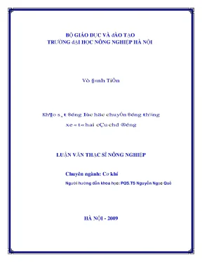 Khảo sát động lực học chuyển động thắng xe ô tô hai cầu chủ động