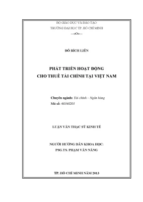 Luận văn phát triển hoạt động cho thuê tài chính tại việt nam