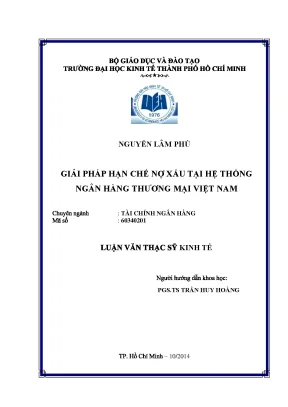 Luận văn giải pháp hạn chế nợ xấu tại hệ thống ngân hàng thương mại việt nam