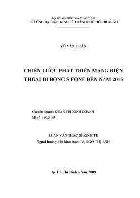 Luận văn chiến lược phát triển mạng điện thoại di động s fone đến năm 2015