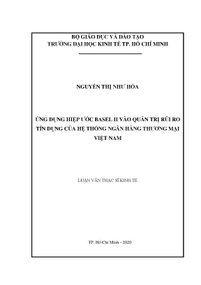 Luận văn ứng dụng hiệp ước basel ii vào quản trị rủi ro tín dụng của hệ thống ngân hàng thương mại việt nam