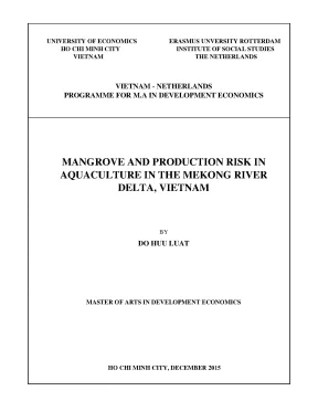 Luận văn mangrove and production risk in aquaculture in mekong river delta vietnam