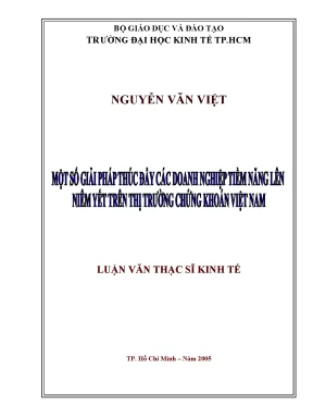 Luận văn một số giải pháp thúc đẩy các doanh nghiệp tiềm năng lên niêm yết trên thị trường chứng khoán việt nam