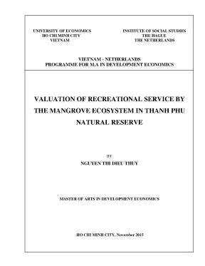 Luận văn valuation of recreational service by the mangrove ecosystem in thanh phu natural reserve