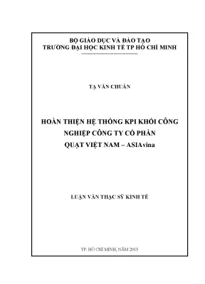 Luận văn hoàn thiện hệ thống kpi khối công nghiệp công ty cổ phần quạt việt nam asiavina