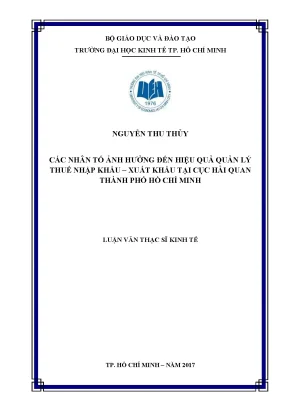 Luận văn các nhân tố ảnh hưởng đến hiệu quả quản lý thuế nhập khẩu xuất khẩu tại cục hải quan thành phố hồ chí minh
