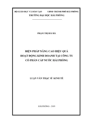 Luận văn thạc sĩ quản lý kinh tế biện pháp nâng cao hiệu quả hoạt động kinh doanh tại công ty cổ phần cấp nước hải phòng