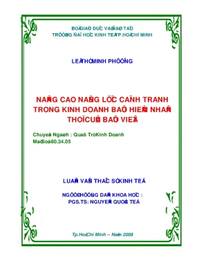 Luận văn nâng cao năng lực cạnh tranh trong kinh doanh bảo hiểm nhân thọ của bảo việt