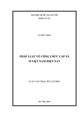 Pháp luật về công chức cấp xã ở việt nam hiện nay