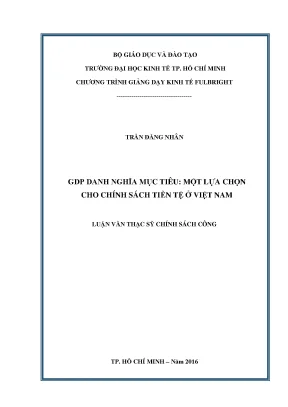 Luận văn gdp danh nghĩa mục tiêu một lựa chọn cho chính sách tiền tệ ở việt nam