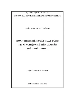Luận văn hoàn thiện kiểm soát hoạt động tại xí nghiệp chế biến lâm sản xuất khẩu pisico