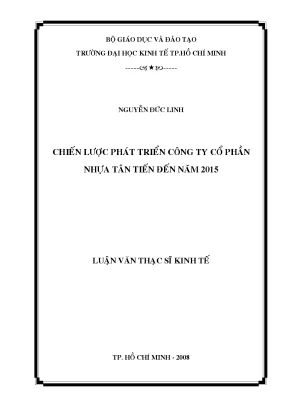 Luận văn chiến lược phát triển công ty cổ phần nhựa tân tiến đến năm 2015