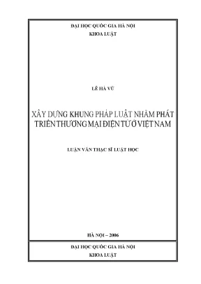 Xây dựng khung pháp luật nhằm phát triển thương mại điện tử ở việt nam