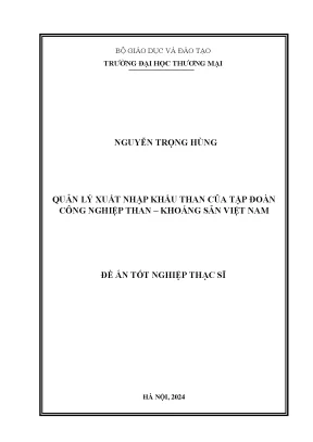 Luận văn quản lý xuất nhập khẩu than của tập đoàn công nghiệp than khoáng sản việt nam