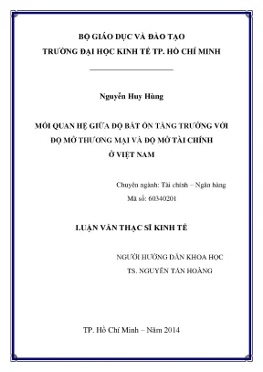 Luận văn mối quan hệ giữa độ bất ổn tăng trưởng với độ mở tài chính ở việt nam