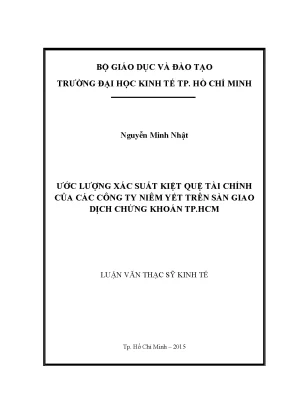 Luận văn ước lượng xác suất kiệt quệ tài chính của các công ty niêm yết trên sàn giao dịch chứng khoán thành phố hồ chí minh