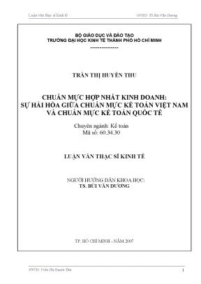 Luận văn chuẩn mực hợp nhất kinh doanh sự hài hóa giữa chuẩn mực kế toán việt nam và chuẩn mực kế toán quốc tế luận văn thạc sĩ