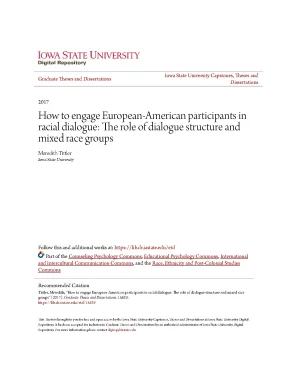 How to engage european american participants in racial dialogues the role of dialogue structure and mixed race groups