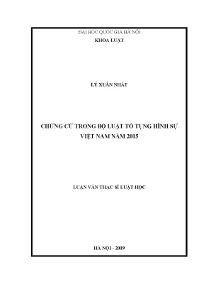 Chứng cứ trong bộ luật tố tụng hình sự việt nam năm 2015