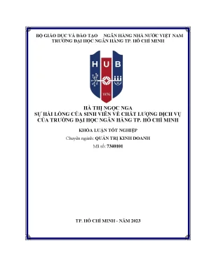 Sự hài lòng của sinh viên về chất lượng dịch vụ trường đại học ngân hàng tphcm