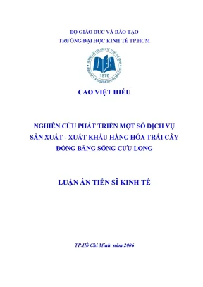 Luận văn nghiên cứu phát triển một số dịch vụ sản xuất xuất khẩu hàng hóa trái cây đồng bằng sông cửu long