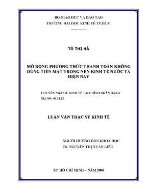 Luận văn mở rộng phương thức thanh toán không dùng tiền mặt trong nền kinh tế nước ta hiện nay