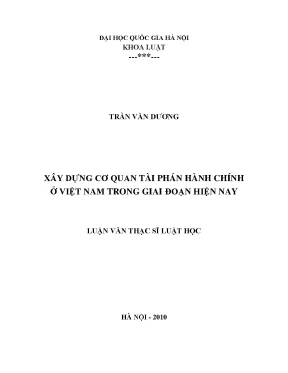 Xây dựng cơ quan tài phán hành chính ở việt nam trong giai đoạn hiện nay
