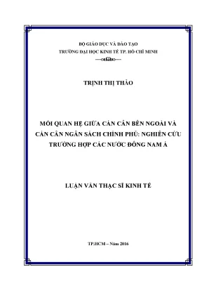 Luận văn mối quan hệ giữa cán cân bên ngoài và cán cân ngân sách chính phủ nghiên cứu trường hợp các nước đông nam á