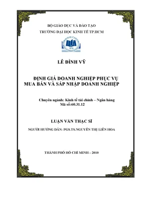 Luận văn định giá doanh nghiệp phục vụ mua bán và sáp nhập doanh nghiệp
