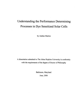 Luận án tiến sĩ understanding the performance determining processes in dye sensitized solar cells