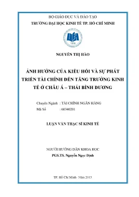 Luận văn ảnh hưởng của kiều hối và sự phát triển tài chính đến tăng trưởng kinh tế ở châu á thái bình dương