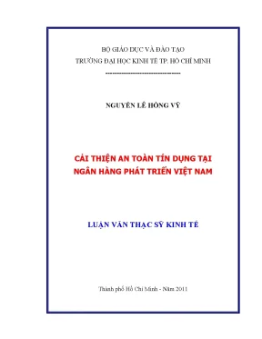 Luận văn cải thiện an toàn tín dụng tại ngân hàng phát triển việt nam