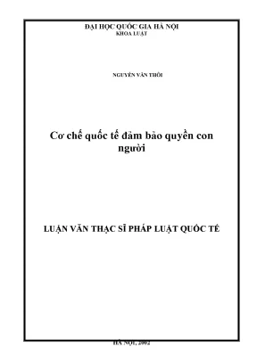 Cơ chế quốc tế đảm bảo quyền con người