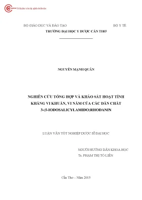 0175 nghiên cứu tổng hợp và khảo sát hoạt tính kháng vi khuẩn vi nấm của các dẫn chất 3 5 iodosalicylamido rhodanin