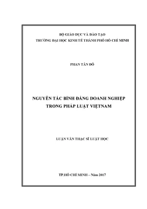 Luận văn nguyên tắc bình đẳng doanh nghiệp trong pháp luật việt nam