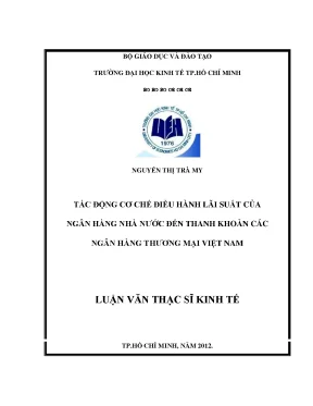Luận văn tác động cơ chế điều hành lãi suất của ngân hàng nhà nước đến thanh khoản các ngân hàng thương mại việt nam
