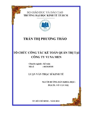 Luận văn tổ chức công tác kế toán quản trị tại công ty tnhh vi na men