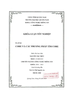 1348 core và các phương pháp tìm core nguyễn tri thức luận văn đh quảng nam